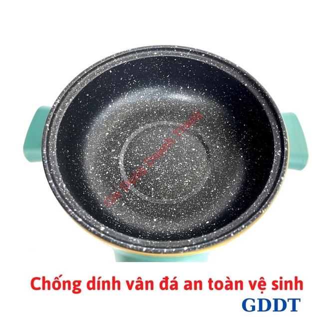 Nồi lẩu điện đa năng, Nồi nấu lẩu mini 24cm tích hợp 6 chế độ nấu, Kèm giá hấp inox