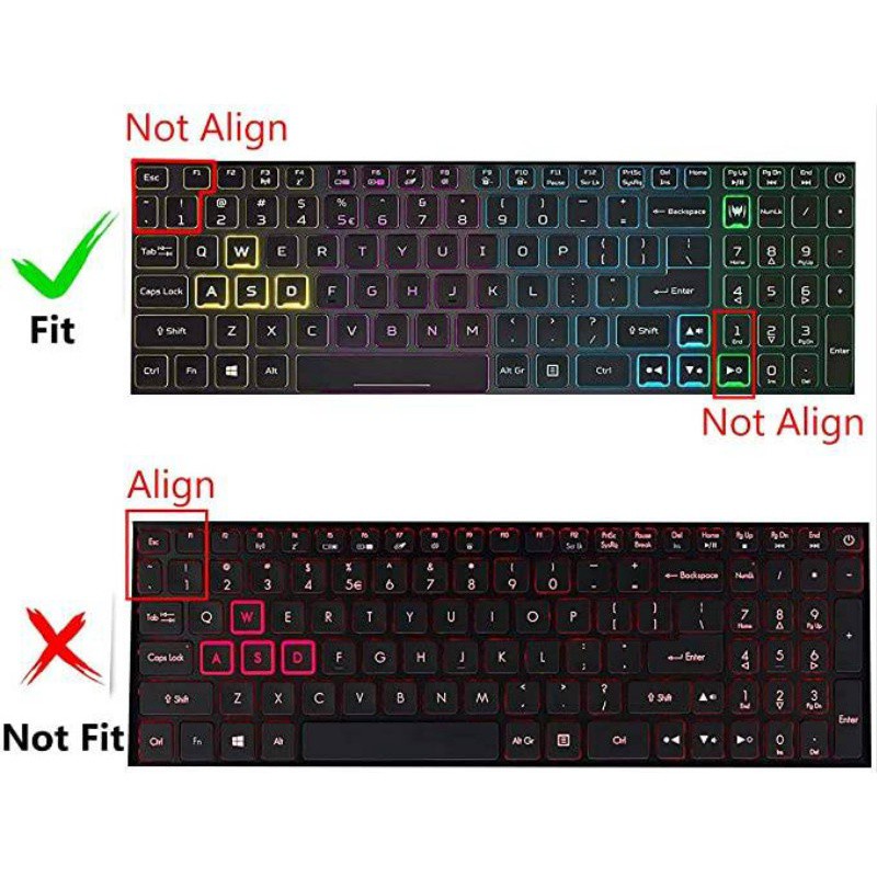 Vỏ che bàn phím laptop chơi game cho Acer Aspire Nitro 5 AN515-55/54/43/44 AN517-51/52 15.6" 17.3''
