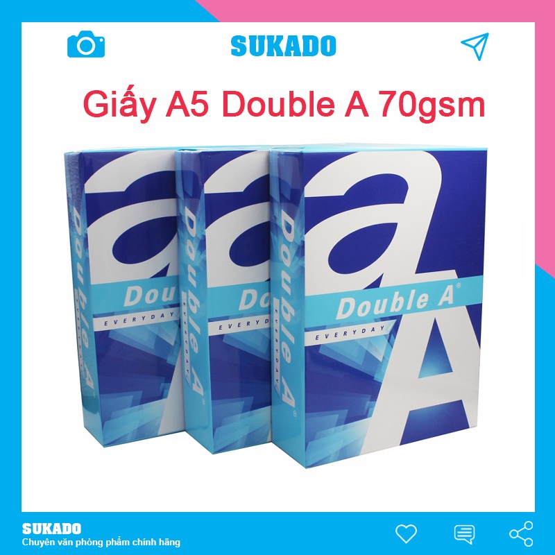 Giấy in A5 Double A dày 70gsm 500 tờ SUKADO