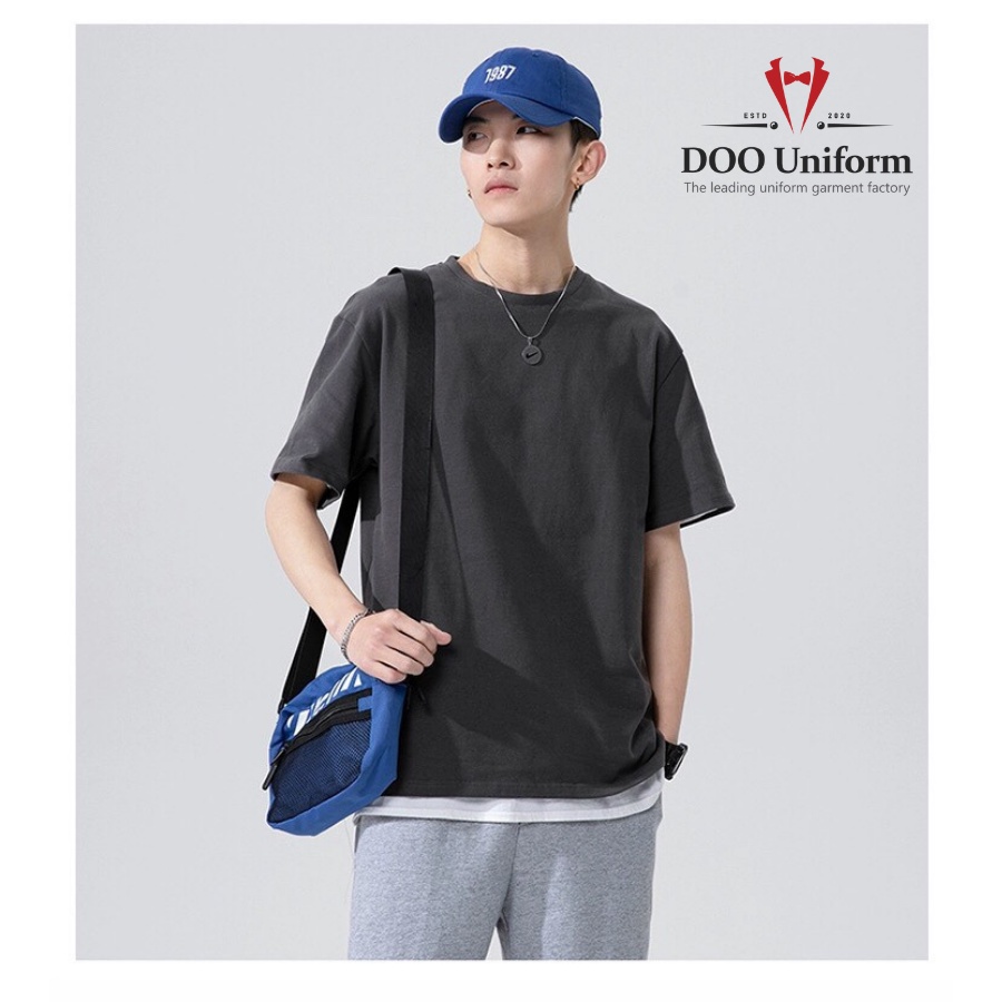 [DOO T-SHIRT] Áo Thun Màu Chuột Unisex Nam (Cotton 65/35)