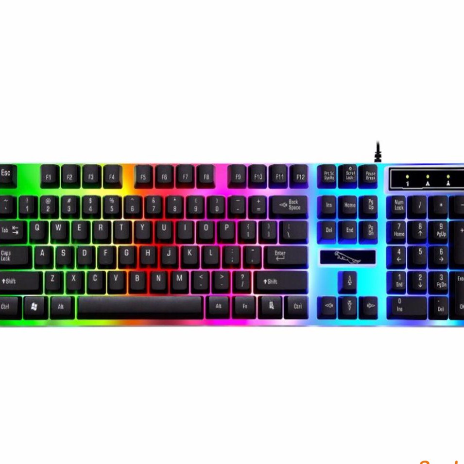 Bàn phím giả cơ gaming có dây với đèn Led màu chuyên dùng cho máy tính PC và Laptop
