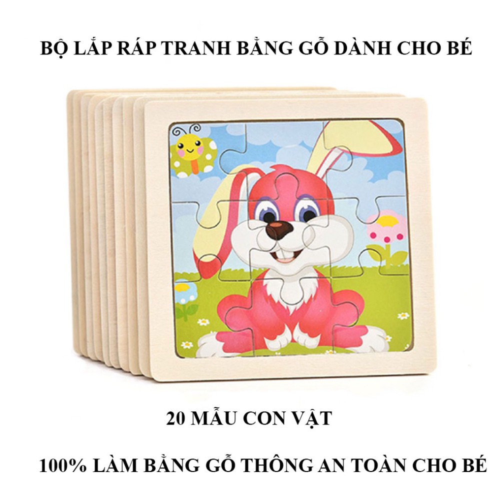 Sale Sốc Tranh Ghép Hình Bằng Gỗ 3D Cho Bé, Đồ Chơi Trẻ Em