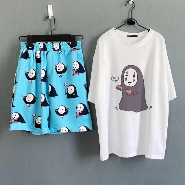 Set Cartoon Áo thun Hoạt Hình và Quần short in hình Dễ thương