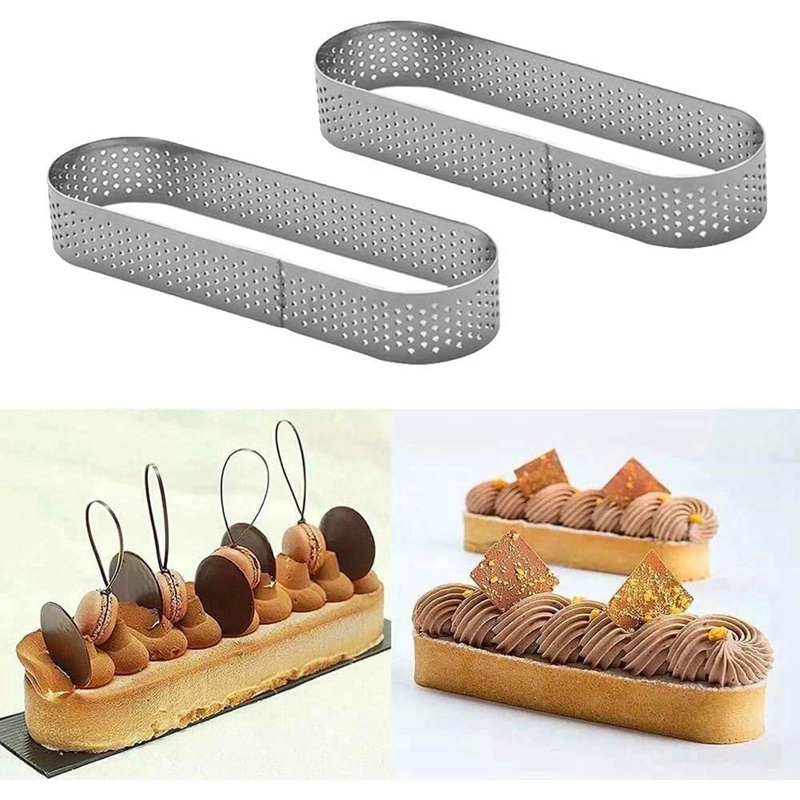 Set 12 Khuôn Làm Bánh Tart Hình Oval Bằng Thép Không Gỉ