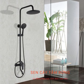 Bộ sen tắm nóng lạnh sơn tĩnh đen nhám cao cấp