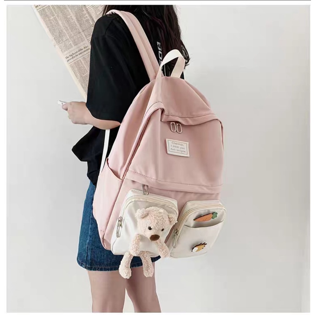 BALO ULZZANG ĐI HỌC UNISEX CÁ TÍNH, CẶP NỮ NAM THỜI TRANG TEEN DỄ THƯƠNG 5614