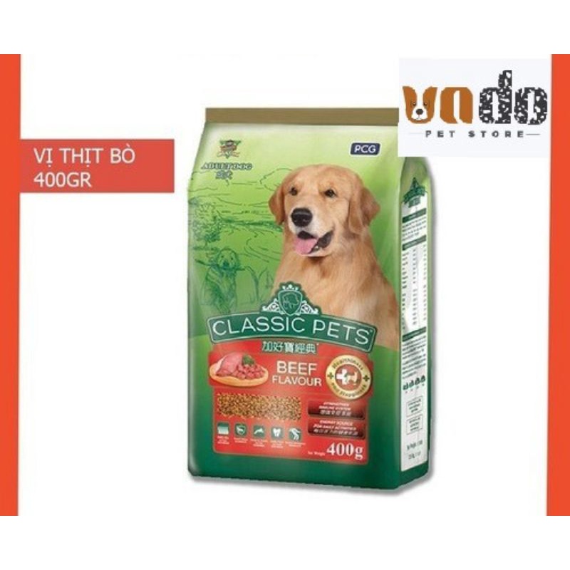 [Thức Ăn Cho Chó Lớn Classic Adult Vị Thịt Bò Hạt Khô 400g