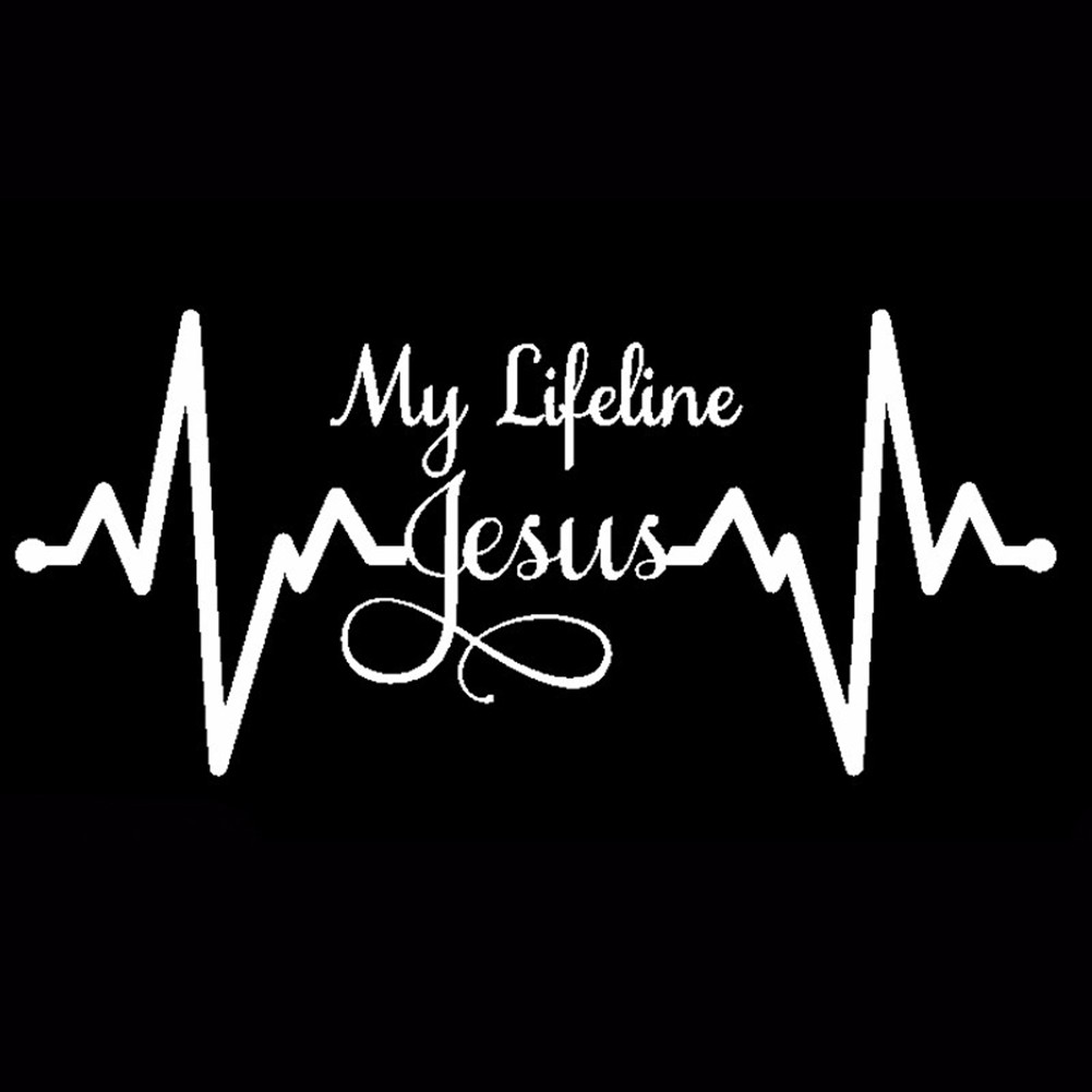Miếng Dán Trang Trí Xe Hơi In Chữ My Lifeline Jesus Graph Dễ Thương