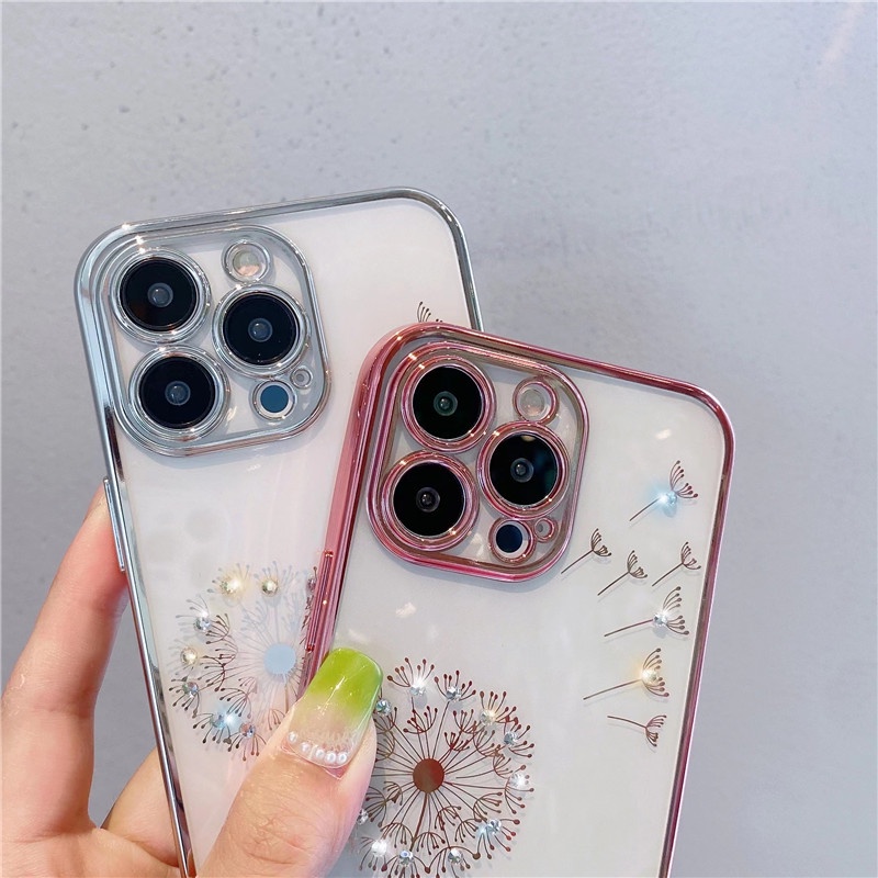 Ốp Điện Thoại Dẻo Trong Suốt Họa Tiết Hoa Bồ Công Anh Kèm Vòng Đeo Tay Cho IPhone 13 Pro MAX 12 11 Pro MAX XS MAX XR X 7+8 Plus