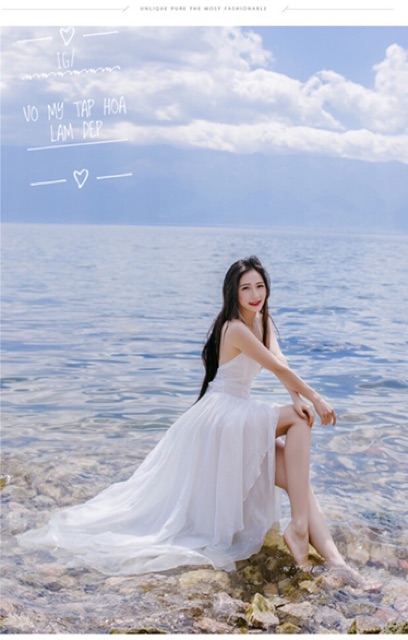 ĐẦM MAXI TRẮNG.  ĐAN LƯNG | BigBuy360 - bigbuy360.vn