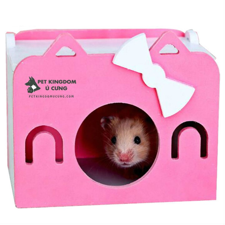 Nhà ngủ hamster gỗ nơ