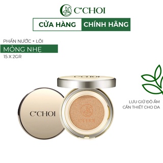 Combo phấn nước + lõi cushion tiết kiệm c'choi herbal dd chiết xuất từ thiên nhiên che khuyết điểm hiệu quả 21 - bright