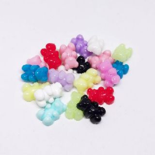 Charm kẹo dẻo gấu màu pastel trộn slime, làm phụ kiện màu trong