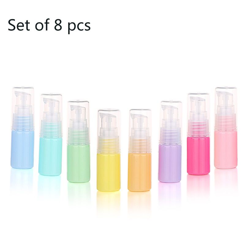 Set 8 Lọ Rỗng Đựng Mỹ Phẩm Màu Sắc Macaron Dung Tích 10ml
