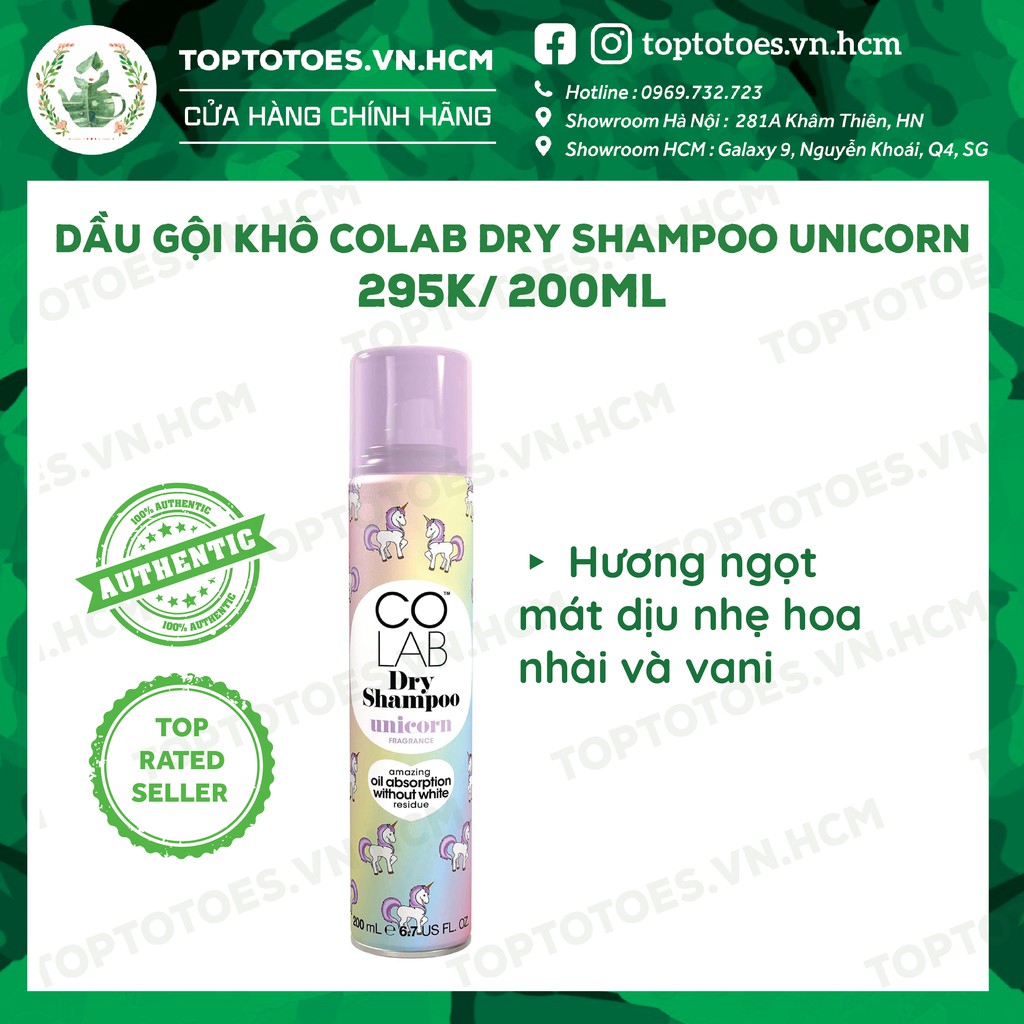 Xịt gội khô Colab Dry Shampoo giữ tóc sạch, bồng bềnh