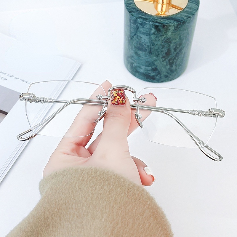 【+100°~+400°Kính Đọc Sách Không Gọng Chống Ánh Sáng Xanh Chống Mệt Mỏi Cho Nam Và Nữ