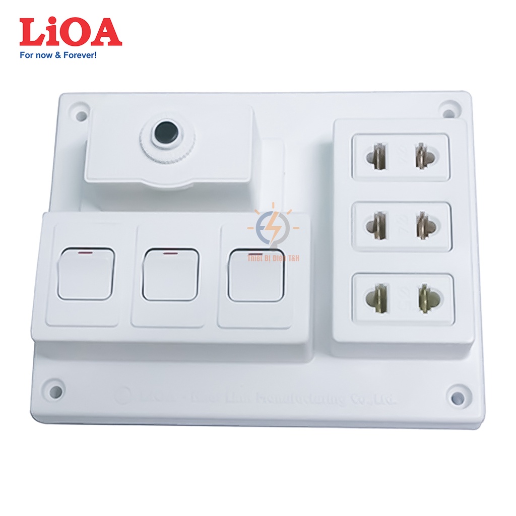 Bảng điện nổi, táp lô điện, 15A, 3 ổ cắm,  3 công tắc, LIOA, B-CB15A3C