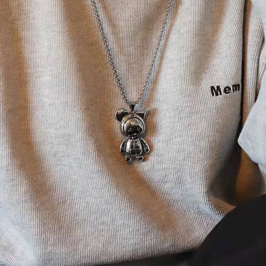 Vòng cổ dây chuyền màu bạc nam nữ unisex Titan Merin Accesories đẹp phụ kiện thời trang - Vòng cổ Benny