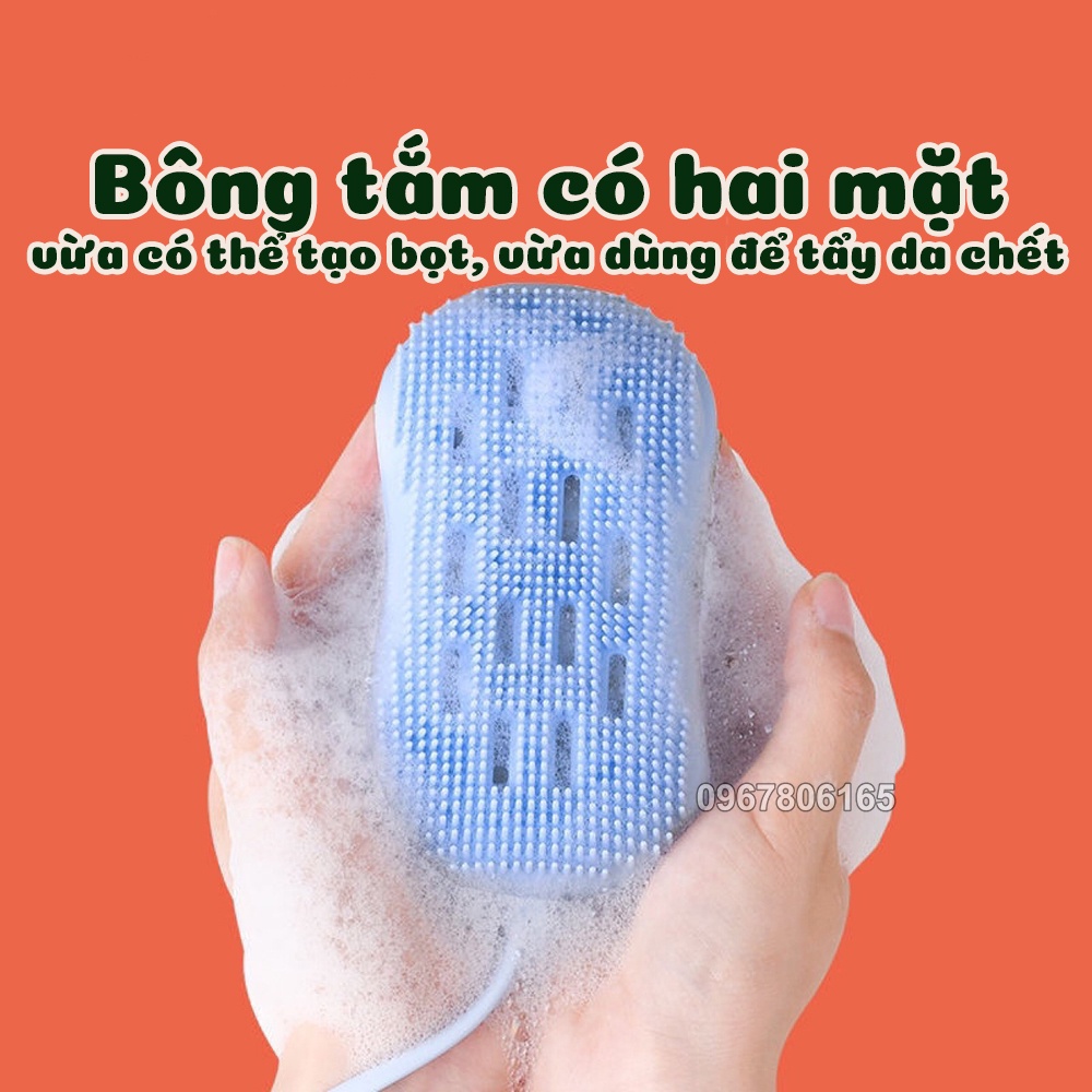 Bông Tắm Silicon Hình Con Chuột Tạo Bọt, Tẩy Da Chết