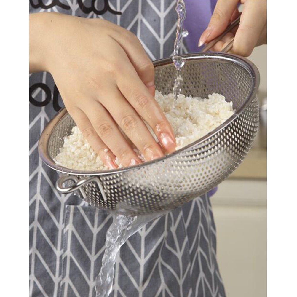 Rổ Lọc Bằng Thép Không Gỉ Có Tay Cầm Tiện Dụng Cho Nhà Bếp