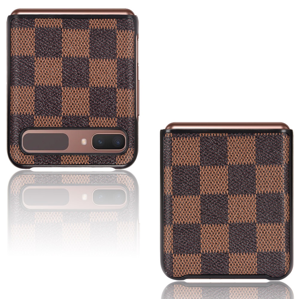 Ốp Điện Thoại Da Sọc Caro Chống Rơi Cho Samsung Galaxy Z Flip 5 4 3 2