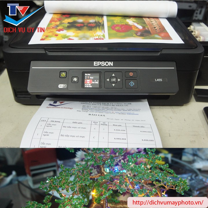 Máy in phun màu Epson L455 { In , Photocopy, Scan, Wifi } đẹp trên 90%