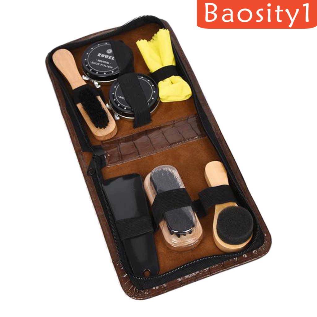 [Baosity1] Bộ Bàn Chải Đánh Bóng Đánh Bóng Giày Da / Giày Bốt Da Tự Nhiên