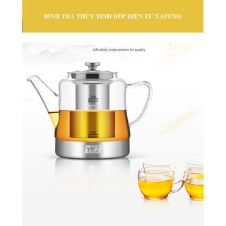 (Order) BÌNH PHA TRÀ NHIỆT ĐỘ CAO CHẤT LIỆU THỦY TINH LÕI LỌC THÉP KHÔNG GỈ/ ẤM TRÀ BẾP ĐIỆN TỪ NHIỆT ĐỘ CAO YAFENG