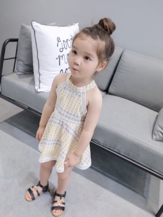 💥(ẢNH THẬT 100%) Váy chấm bi khoét tay bé gái