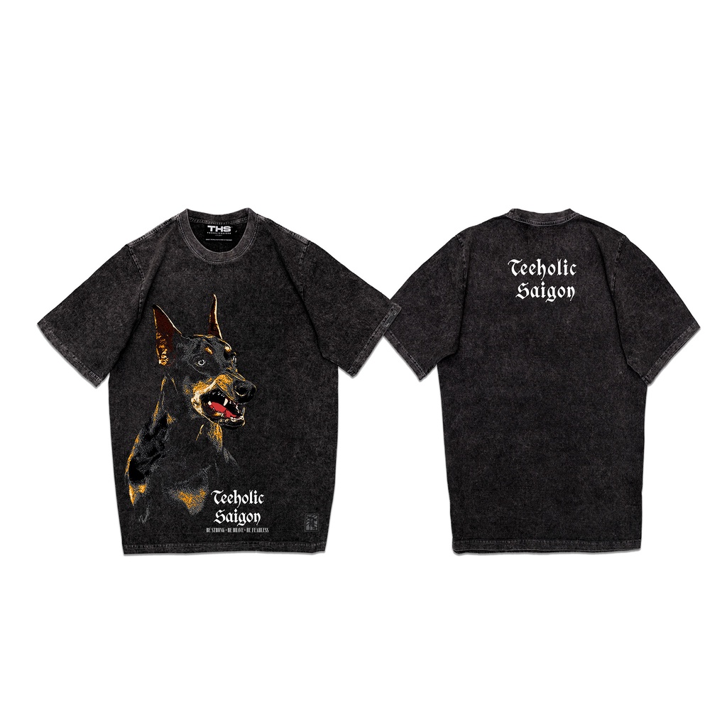 Áo Wash Unisex Form Rộng Tay Lỡ Doberman Ver2 TeeHolic-THS Local Brand