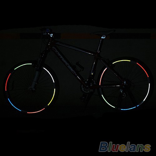 Miếng dán vành bánh xe đạp màu phản quang an toàn khi lái xe