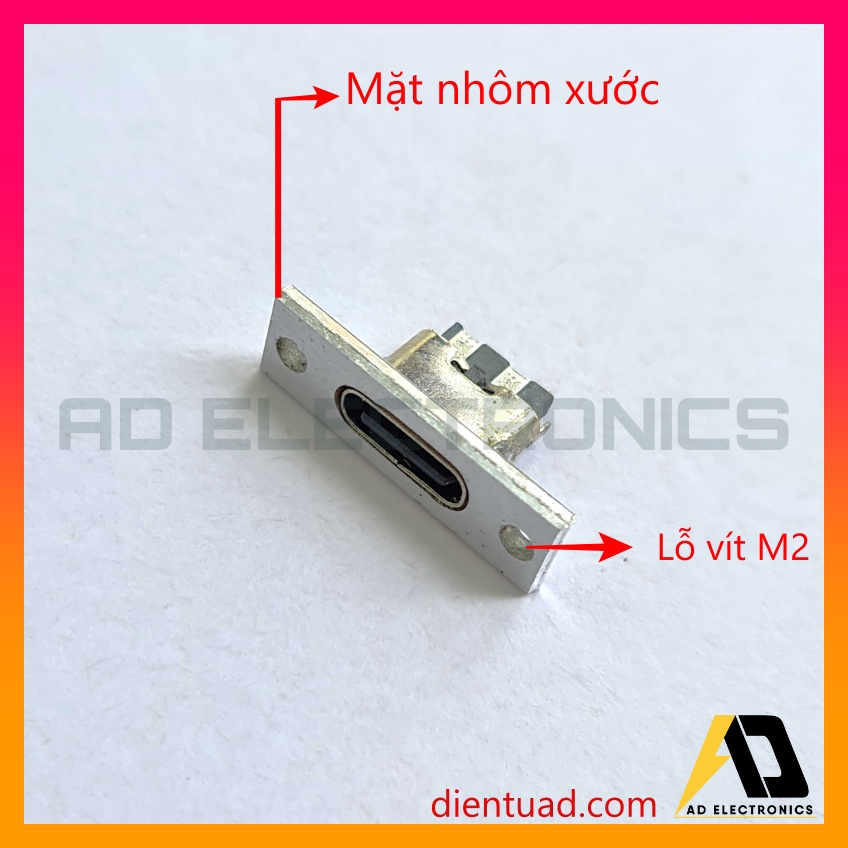 Cổng Type C Tiện Dụng DIY Box Nguồn, Loa Di Động, Loại Cổng Cái 2 Pin Hợp Kim Nhôm, Sợi Thuỷ Tinh