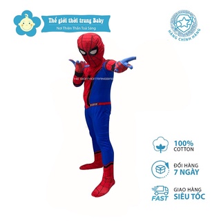 Bộ siêu nhân nhện đỏ liền quần kèm nón trùm và găng tay B177
