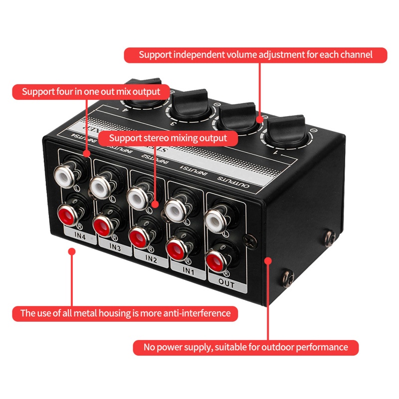 Máy Trộn Âm Thanh Nổi Mini zzz Không Cần Pin / Các Nguồn Khác Được Hoàn Thiện Độc Lập 100k Ohmic