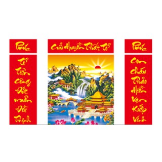 Tranh Thêu Chữ Thập 3D Cửu Huyền Thất Tổ DV6219 (KHÁCH TỰ THÊU) KT:92X63CM