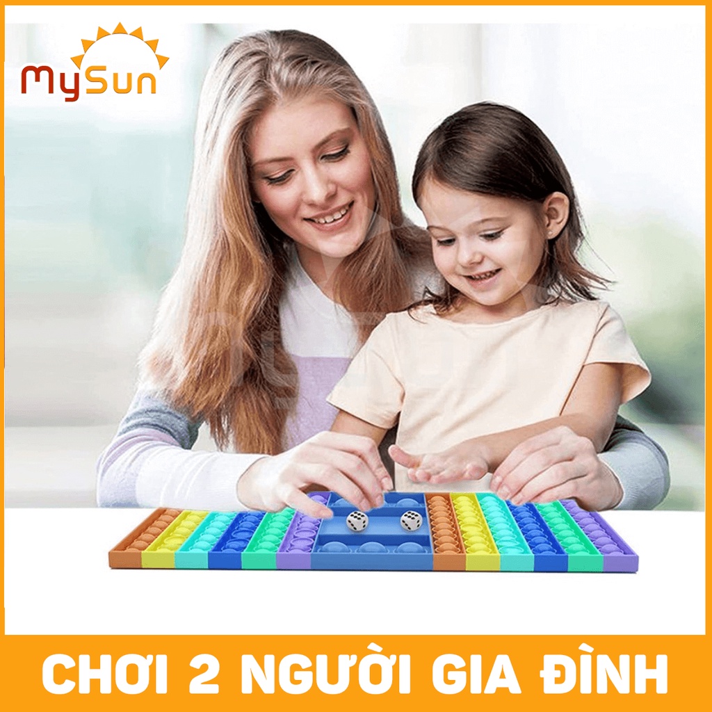 Pop it đồ chơi bàn cờ 2 người chơi to khổng lồ 30 cm kèm xúc xắc giảm căng thẳng cho bé – MySun