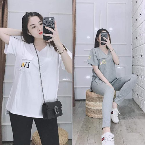 Đồ bộ nữ đẹp, quần áo mặc nhà cotton quần dài tay ngắn - Chất liệu thun co giãn 4 chiều thoáng mát A018