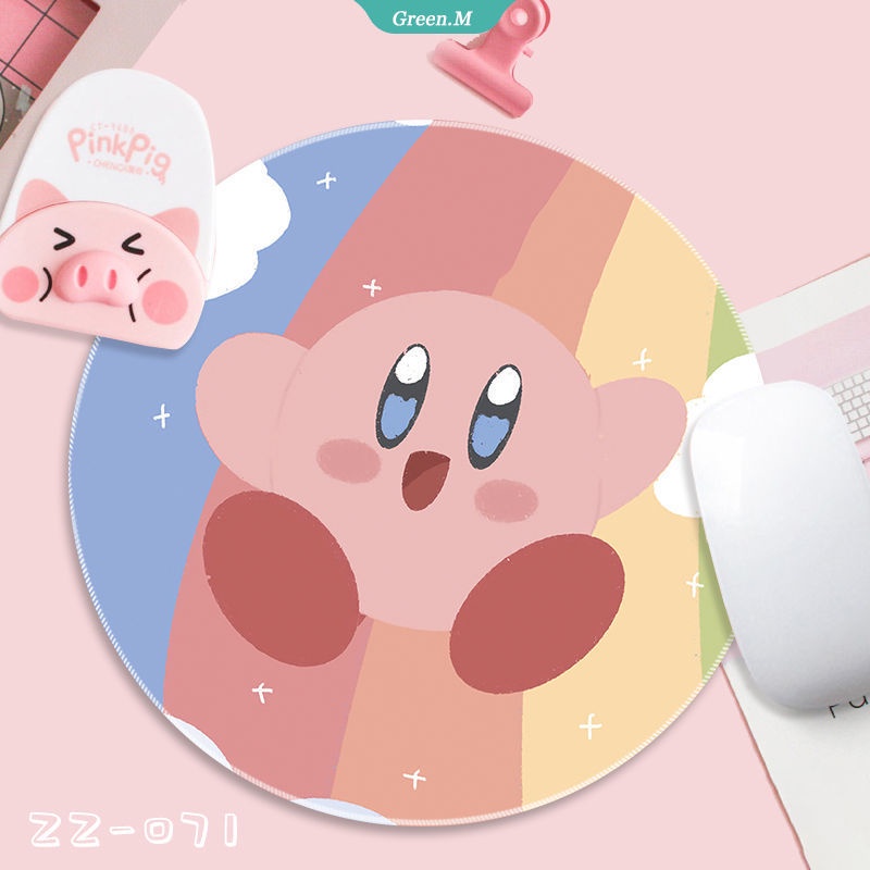 Tấm Lót Chuột Máy Tính Bằng Pu Họa Tiết Hoạt Hình Kirby Đáng Yêu 22CM
