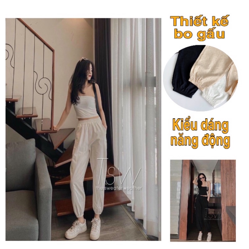 Quần jogger nữ [video ảnh thật] quần dài bo gấu phong cách ulzzang hàng chuẩn đẹp