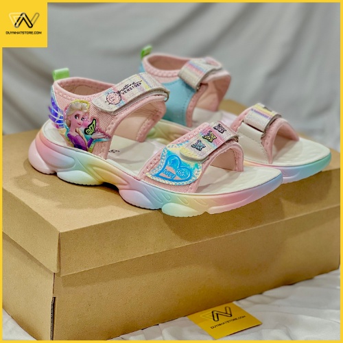 Giày Sandal Công Chúa Elsa Đẹp Nữ Học Sinh Đi Học Duy Nhật Store Cấp 1 Cấp 2 Đế Cao Su Đúc Dép Quai Hậu Êm Chân 7 Màu