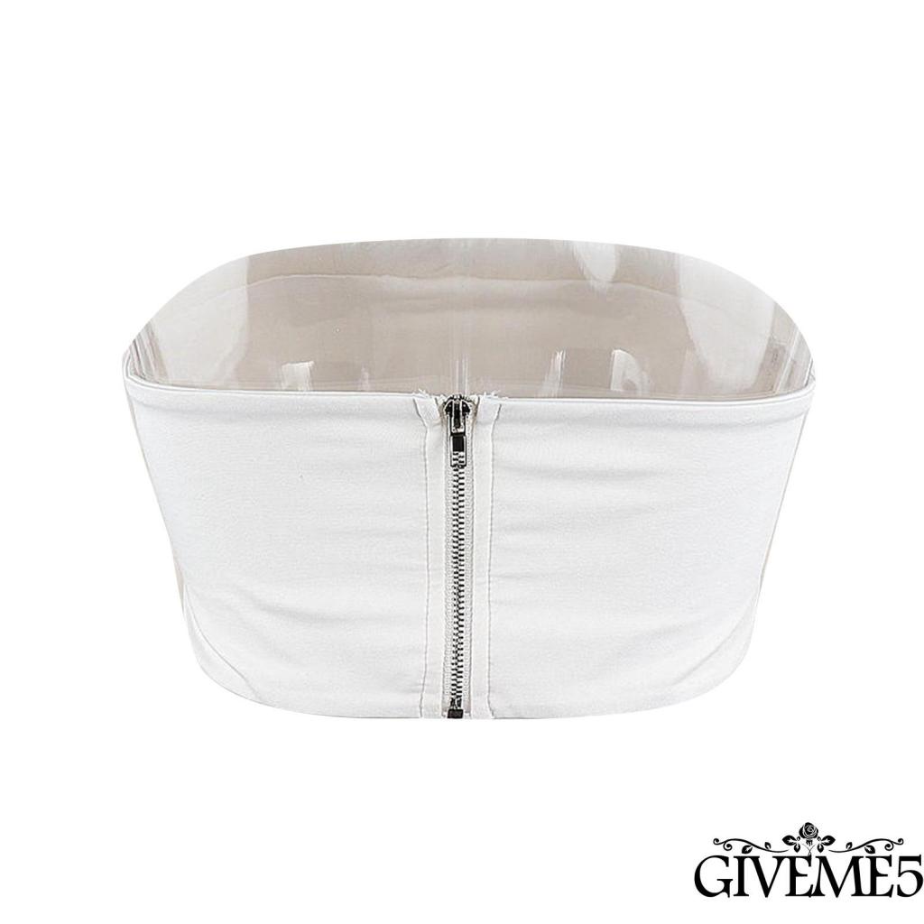 Áo Ống Cúp Ngực Bằng Vải Lông Màu Trơn Phối Khóa Kéo Sau Lưng Thời Trang Quyến Rũ Cho Nữ