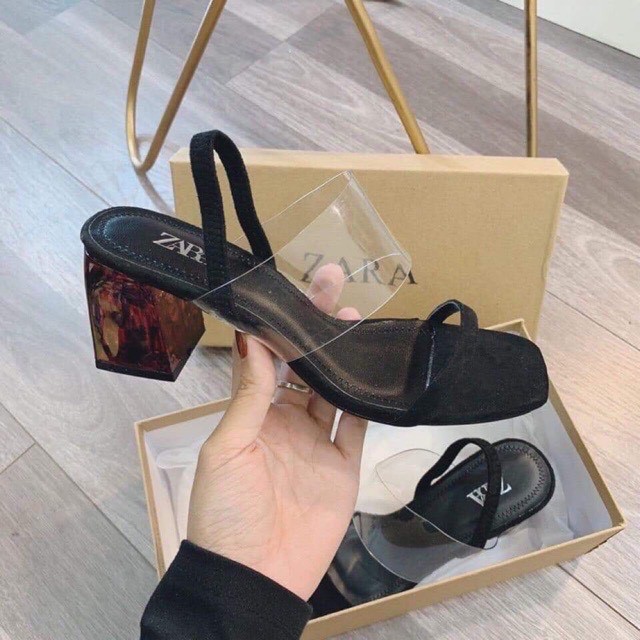 HOT 2020 Giày Sandal quai ngang gót đỏ 5 phân mũi vuông ZR dễ phối đồ đi làm đi biển trẻ trung mẫu mới hot 2020 hit | WebRaoVat - webraovat.net.vn