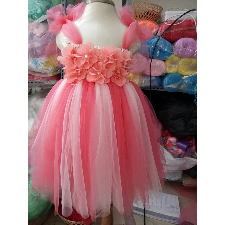 Hoa Voan Nhiều Màu Gắn Váy Tutu - Hoa trang trí váy