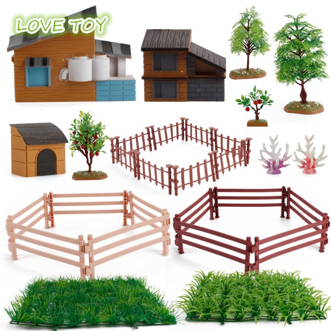 1set Of Desktop Scene Decorations Micro-landscape Simulation Model Farm