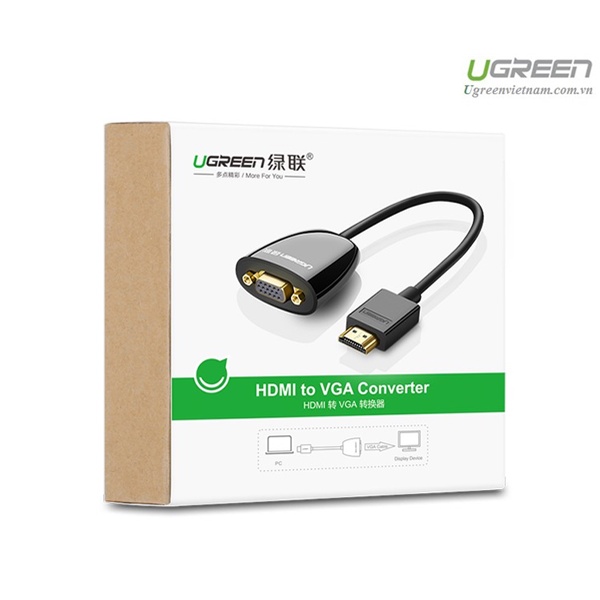 Cáp chuyển HDMI Sang VGA  chính hãng Ugreen 40253 cao cấp