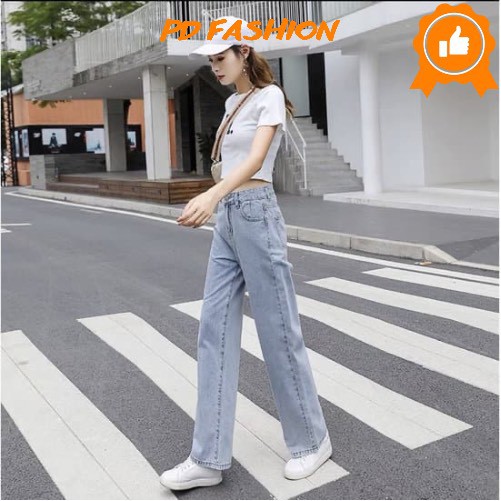 Quần ống suông nữ quần bò ống rộng nữ cạp cao  PD FASHION | BigBuy360 - bigbuy360.vn