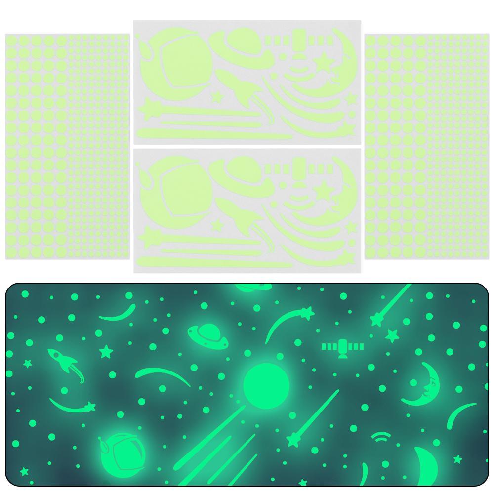 Đề Can Dán Tường Dạ Quang Hình Tàu Vũ Trụ Phát Sáng Trong Đêm Cho Phòng Ngủ Của Bé