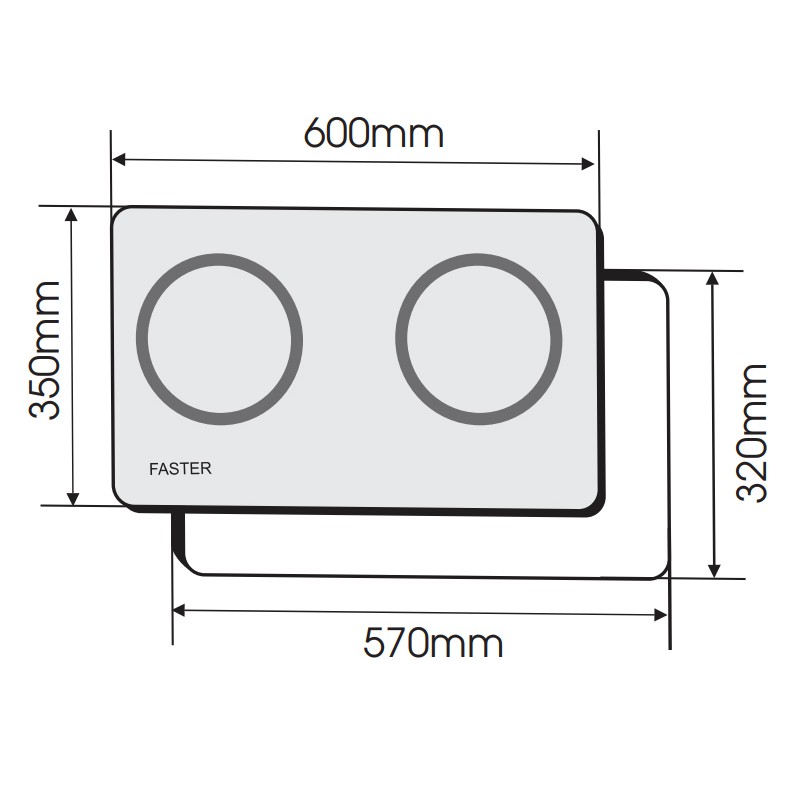 Bếp từ Faster FS 600I nhập khẩu Malaysia, bếp từ đôi, bếp điện từ, bếp từ giá rẻ