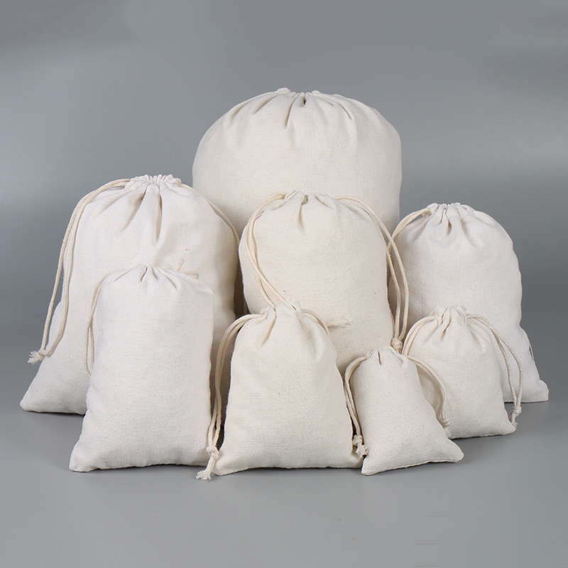 Túi dây rút cotton lanh đựng quần áo / mỹ phẩm / đồ lặt vặt tiện lợi