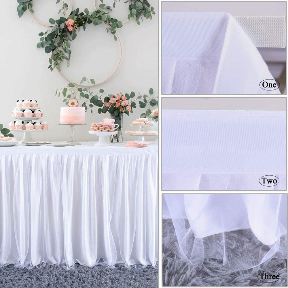 YIYU Khăn trải bàn vải tuyn nhiều màu sắc trang trí lãng mạn cho tiệc cưới/ sinh nhật